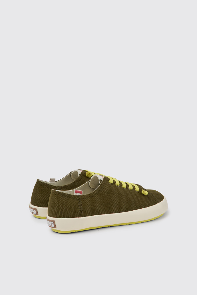 Back view of Peu Rambla Green recycled cotton sneakers for men