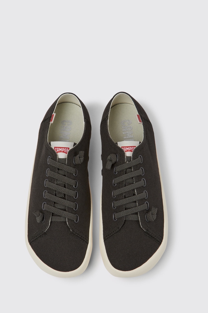 Overhead view of Peu Rambla Grey recycled cotton sneakers for men