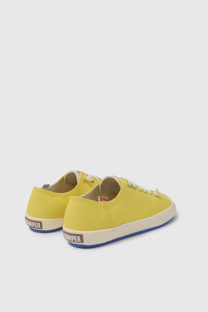 Back view of Peu Rambla Yellow recycled cotton sneakers for men