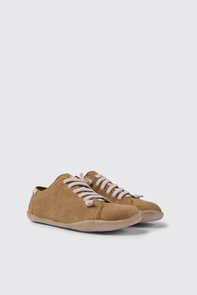 Front view of Peu Brown leather shoes for women