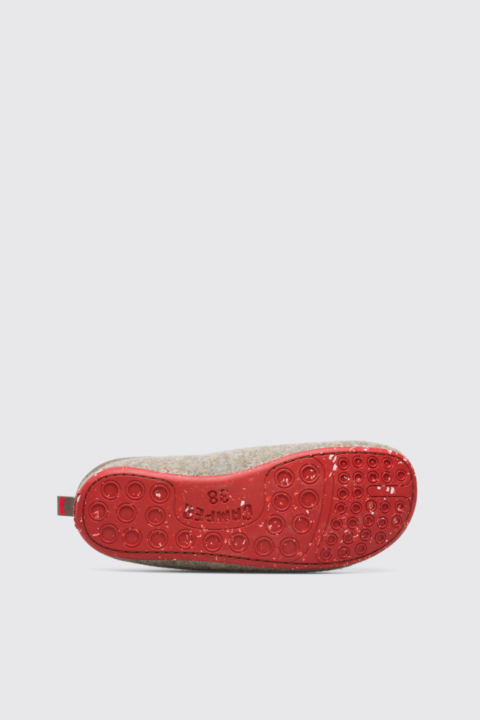 The sole of Wabi Light grey wool woman's slipper