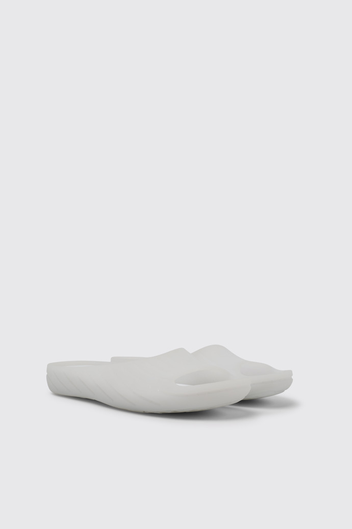 Front view of Wabi White monomaterial sandals for women