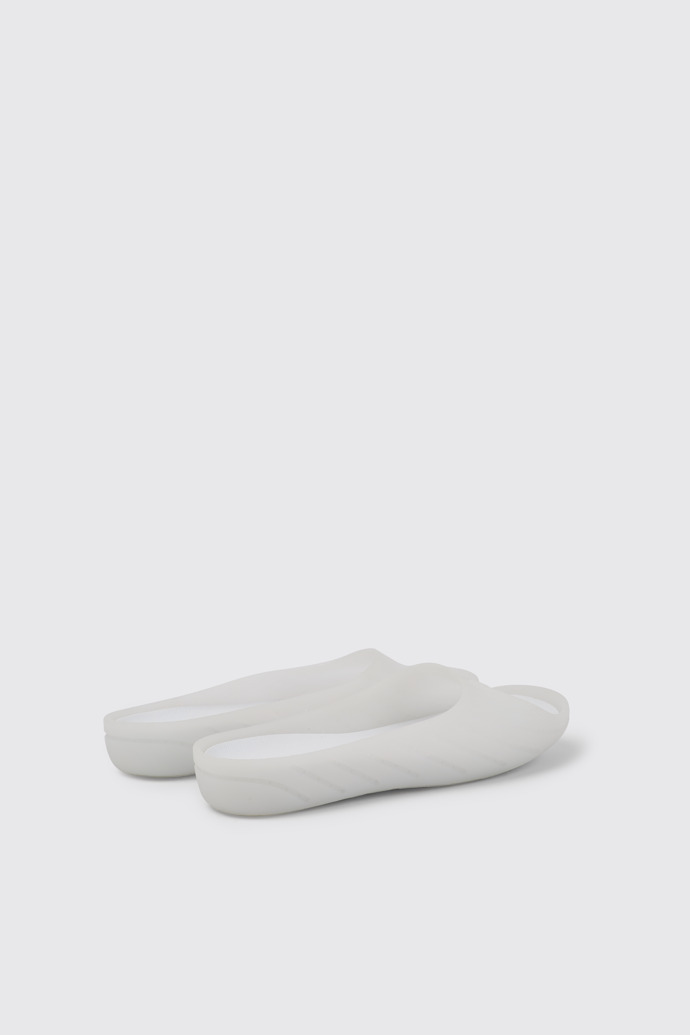 Back view of Wabi White monomaterial sandals for women