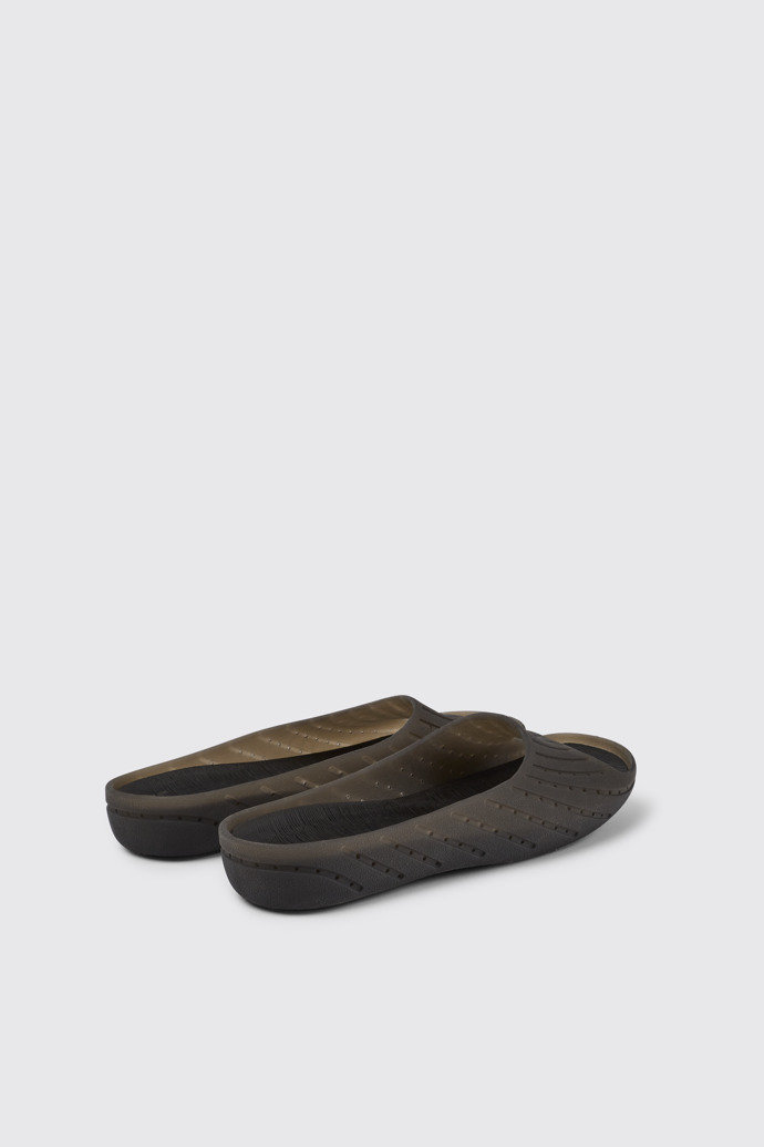 Back view of Wabi Black monomaterial sandals for women