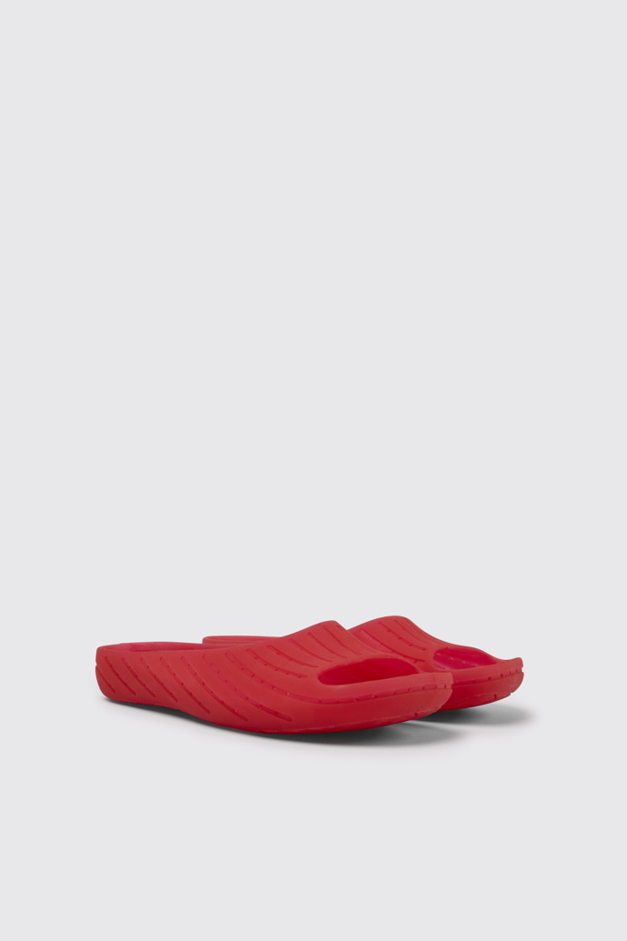 Front view of Wabi Red monomaterial sandals for women
