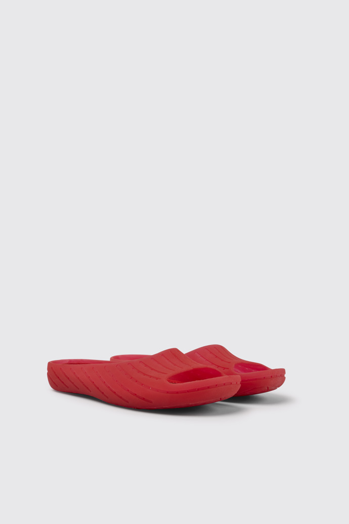 Front view of Wabi Red monomaterial sandals for women