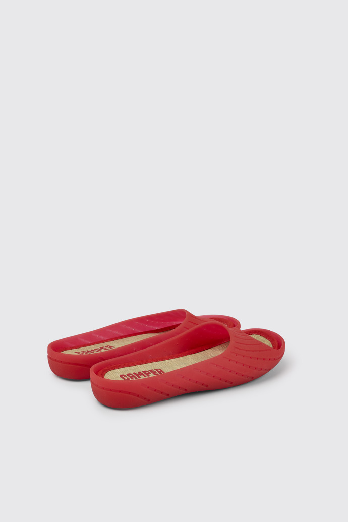 Back view of Wabi Red monomaterial sandals for women
