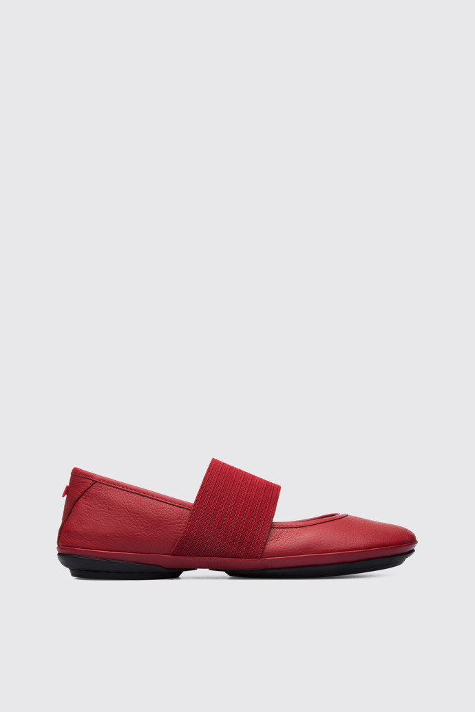 Side view of Right Red Ballerinas for Women