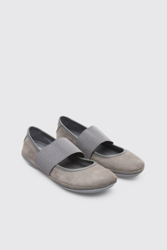 Front view of Right Grey Ballerinas for Women