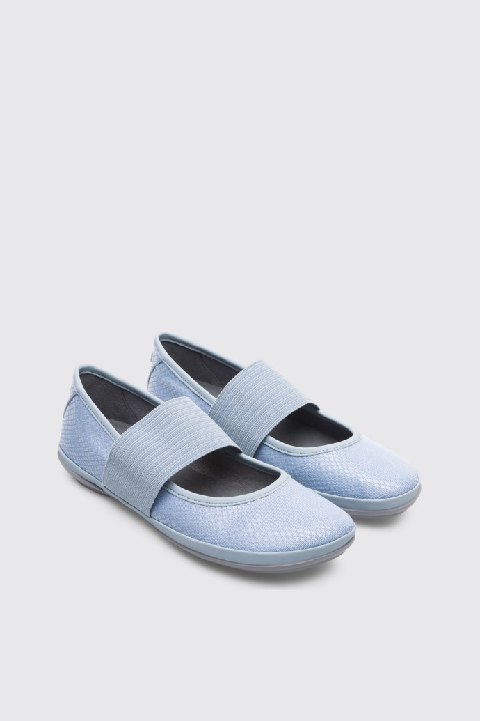 Front view of Right Blue Ballerinas for Women