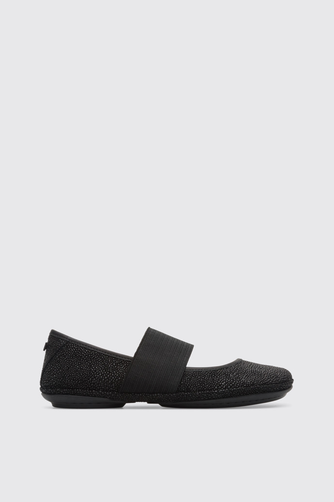 Side view of Right Black Ballerinas for Women