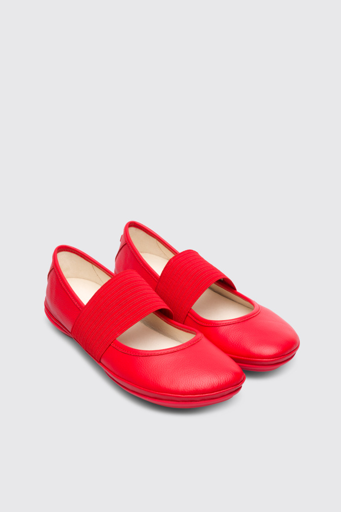 Front view of Right Red ballerina for women