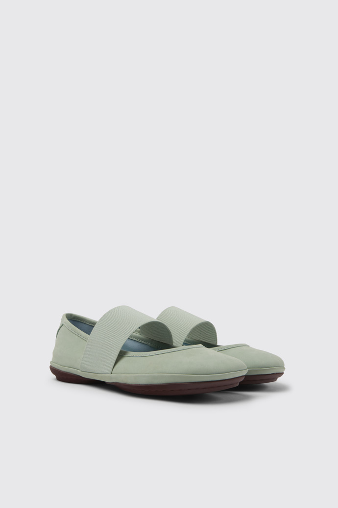 Front view of Right Green nubuck shoes for women