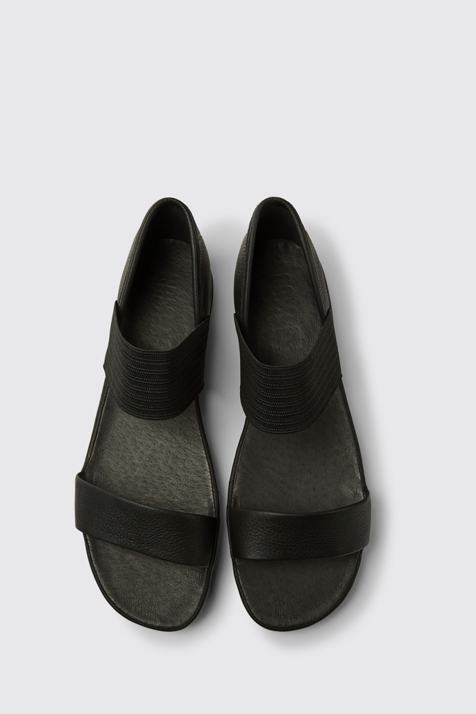 Overhead view of Right Black Sandals for Women