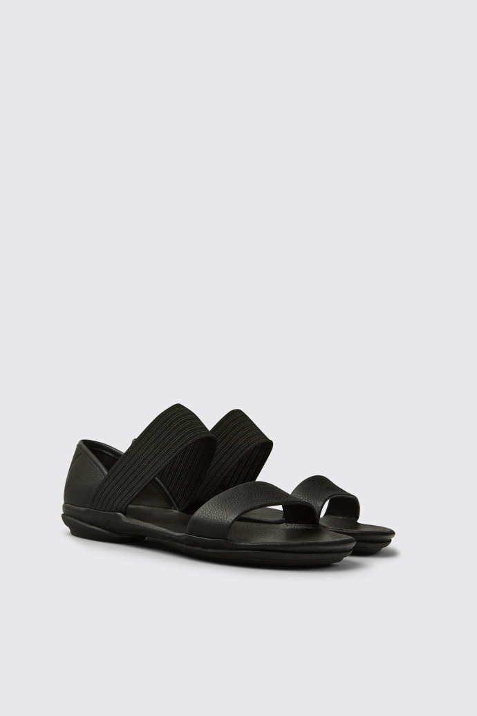 Front view of Right Black Sandals for Women