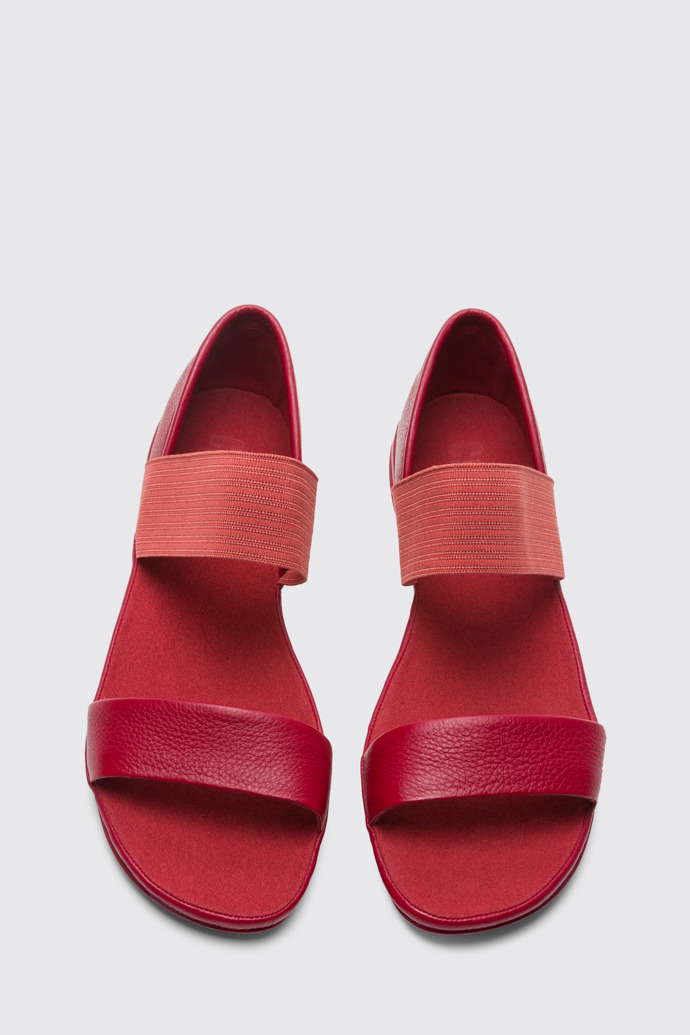 Overhead view of Right Red sandal for women