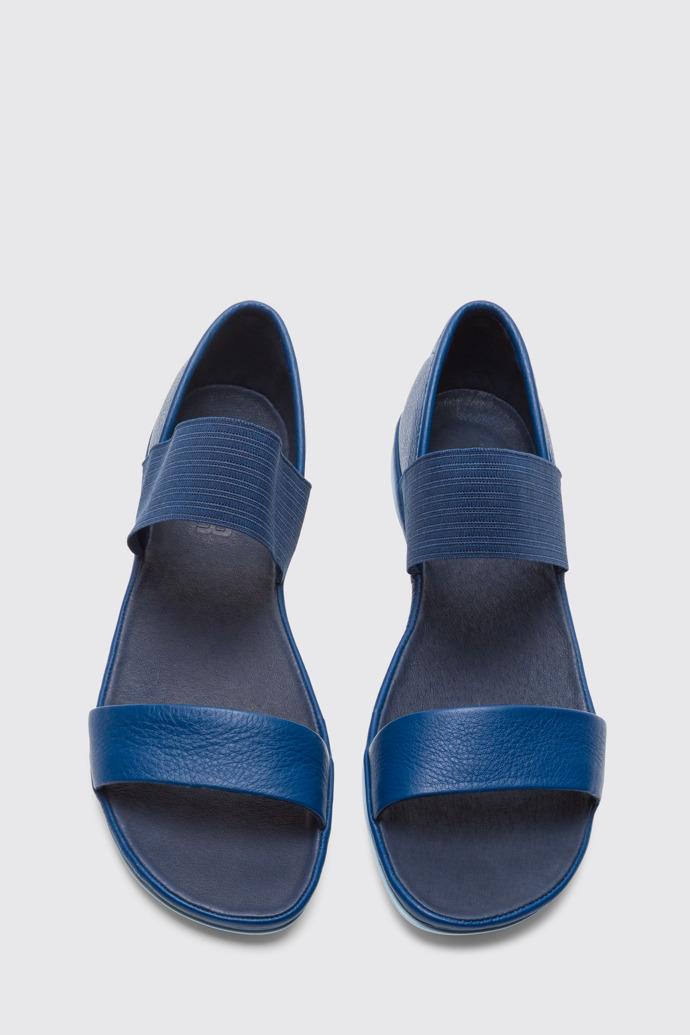 Overhead view of Right Blue sandal for women