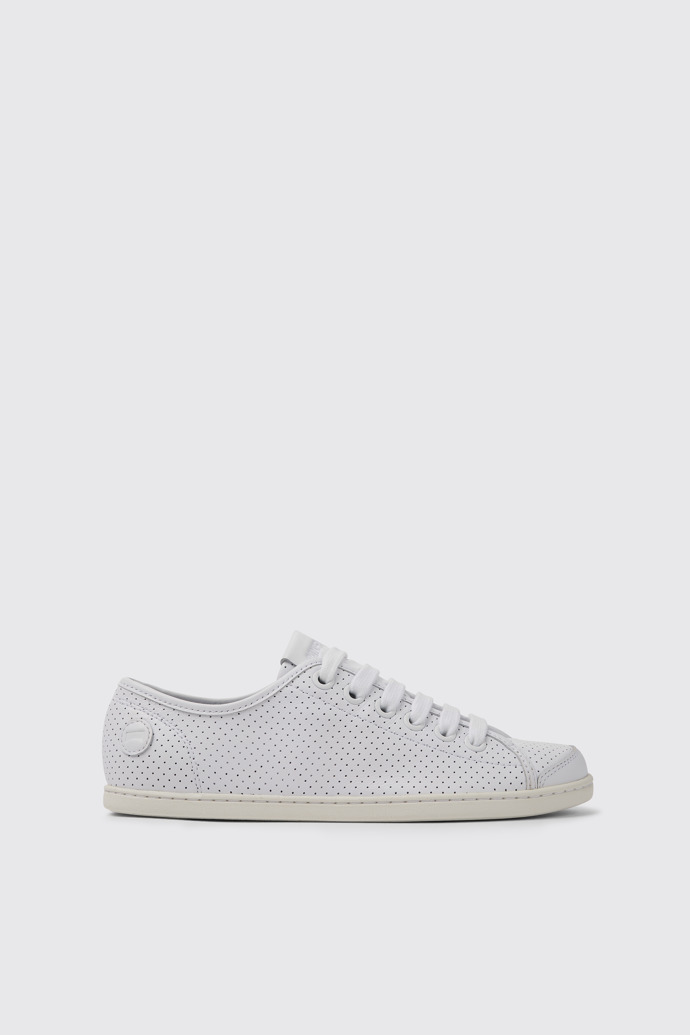 Side view of Uno White Sneakers for Women