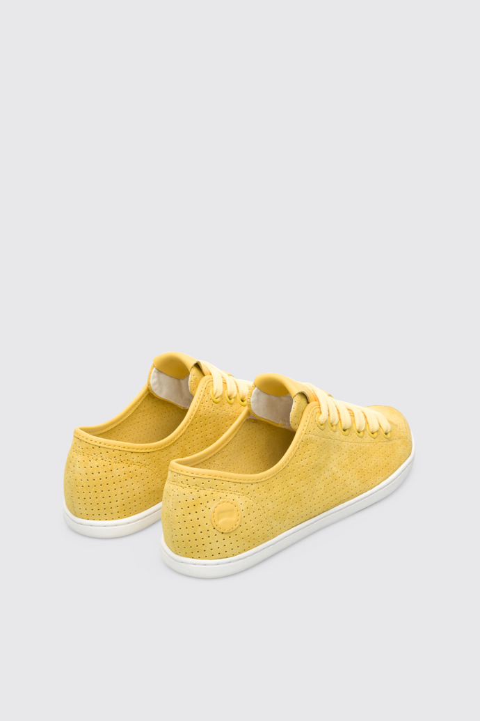 Back view of Uno Yellow sneaker for women
