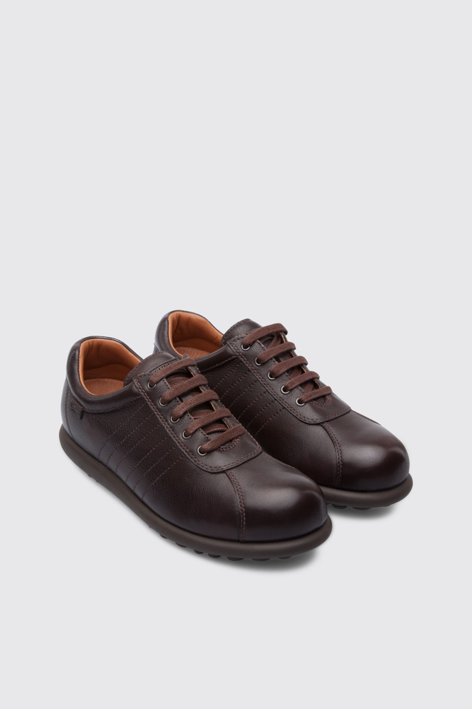 Front view of Pelotas Dark brown leather shoes for women