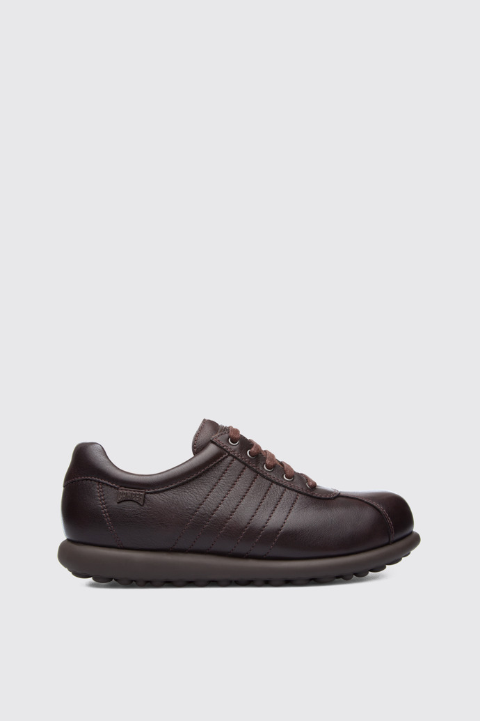 Side view of Pelotas Dark brown leather shoes for women