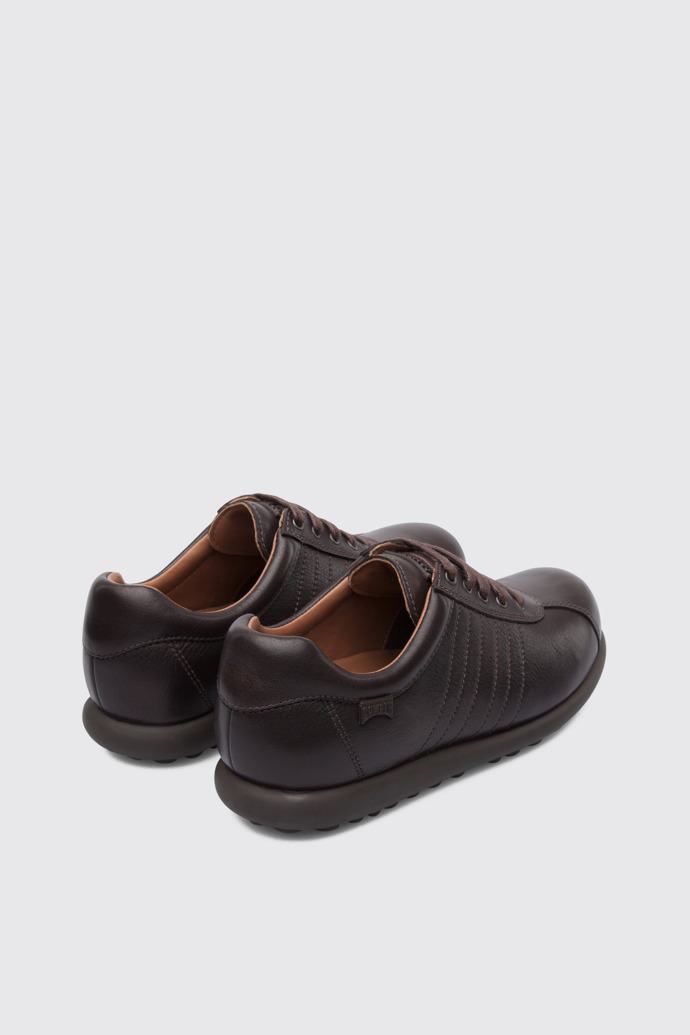 Back view of Pelotas Dark brown leather shoes for women