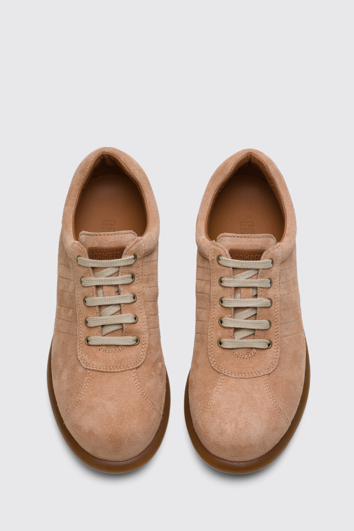 Overhead view of Pelotas Iconic beige shoe for women