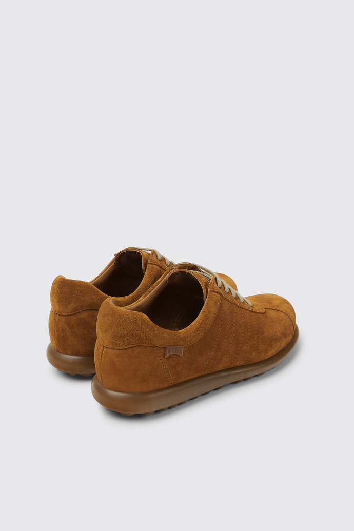 Back view of Pelotas Brown nubuck sneakers for women