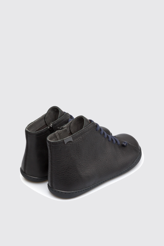 Back view of Peu Black Ankle Boots for Men