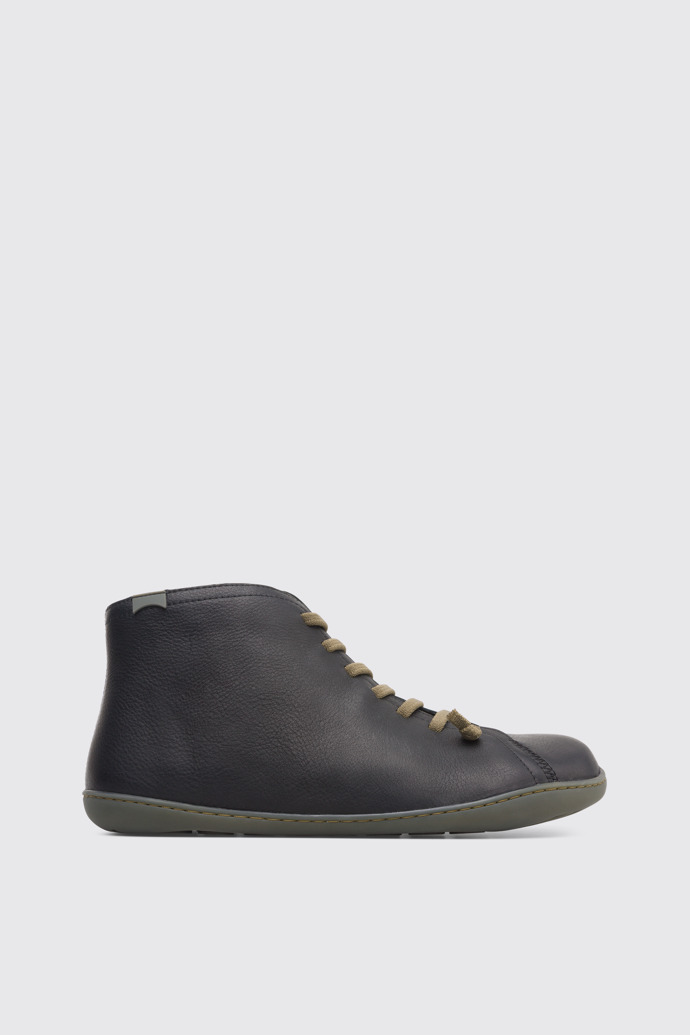 Side view of Peu Black Ankle Boots for Men