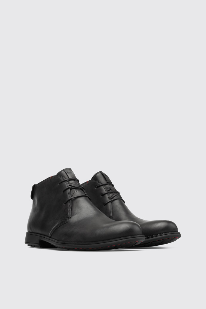 Front view of Mil Black Ankle Boots for Men