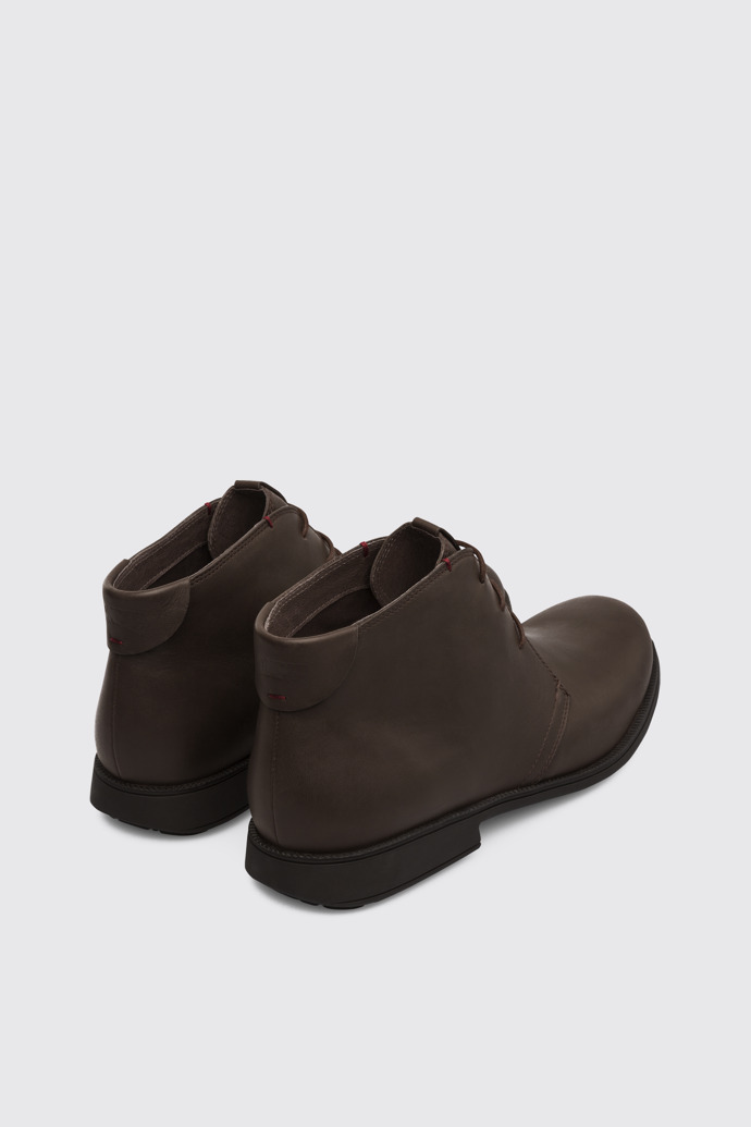 Back view of Mil Brown Ankle Boots for Men