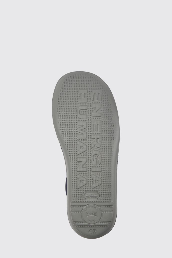 The sole of Beetle Blue nubuck sneakers for men