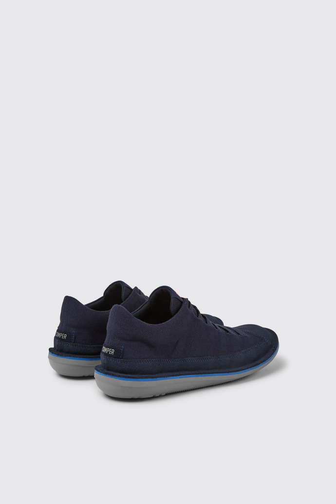Back view of Beetle Blue nubuck sneakers for men