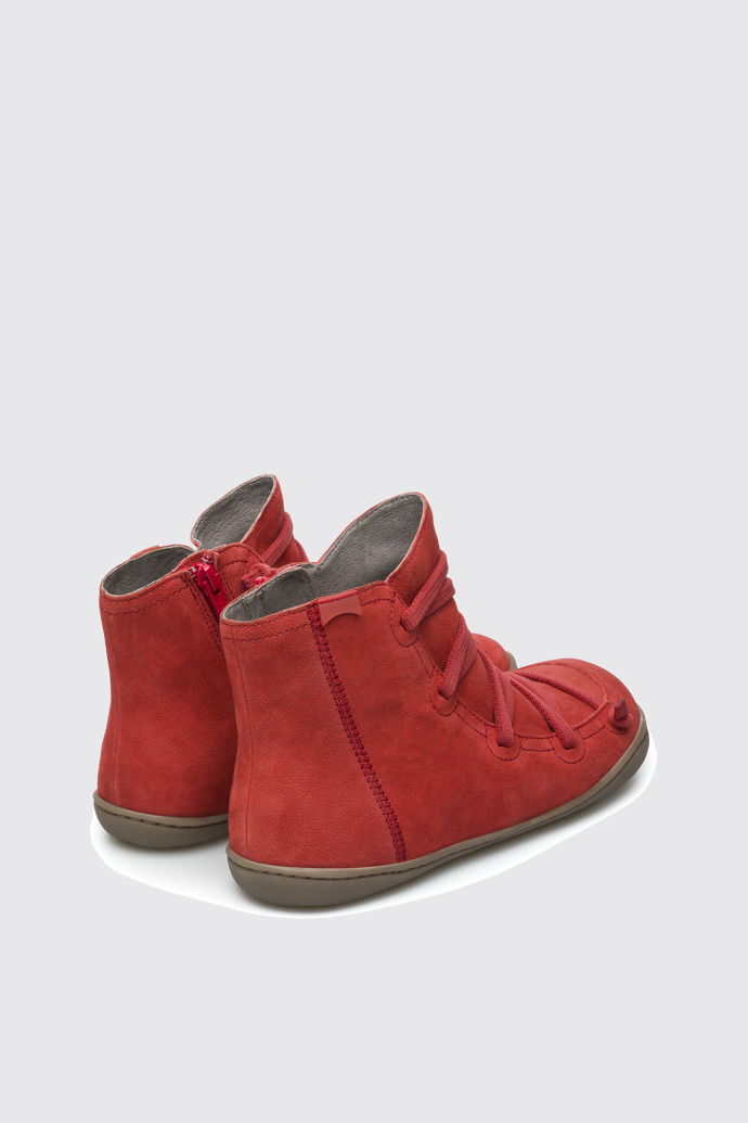 Back view of Peu Red Ankle Boots for Women