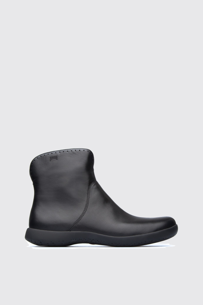 Side view of Spiral Comet Black Boots for Women