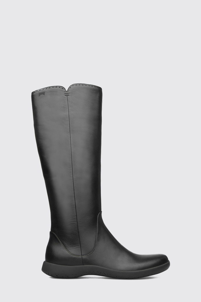 Side view of Spiral Comet Black Boots for Women