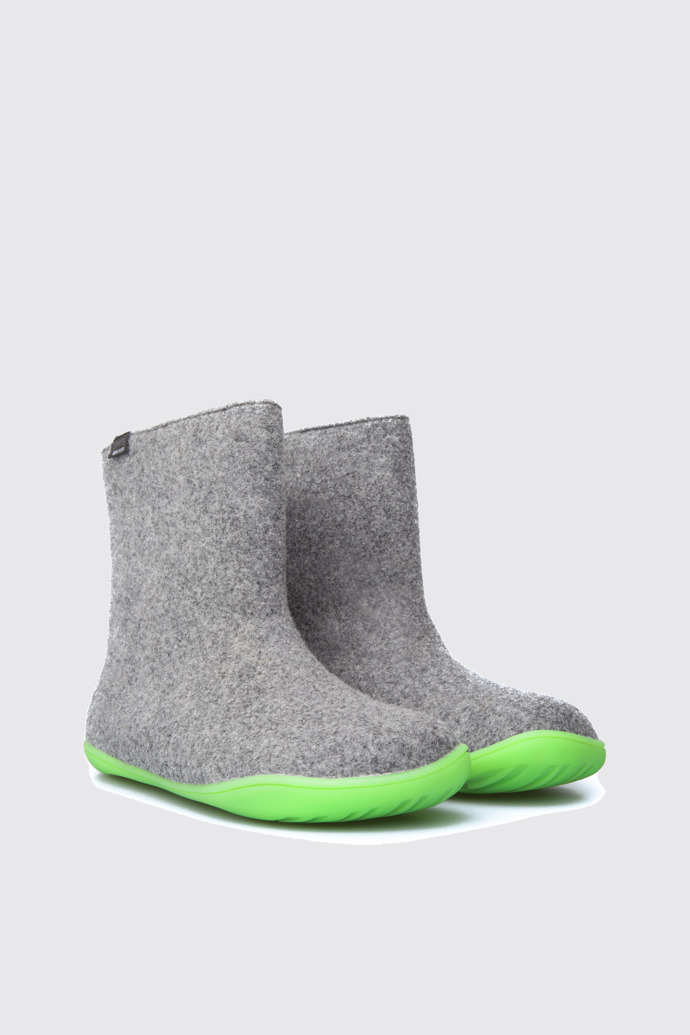 Front view of Wabi Grey Ankle Boots for Women