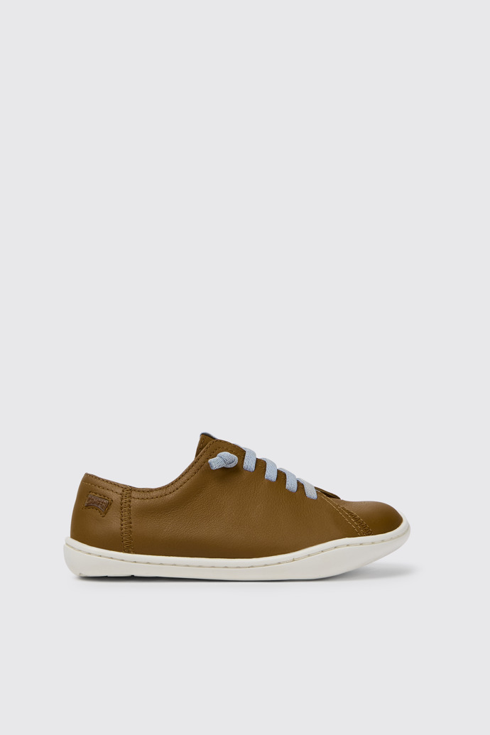 Side view of Peu Brown leather shoes for kids