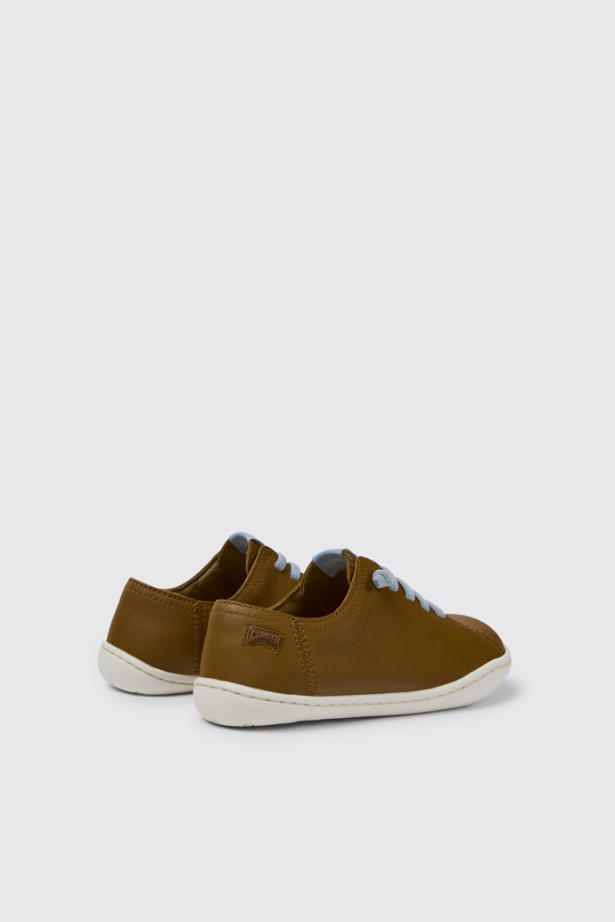 Back view of Peu Brown leather shoes for kids