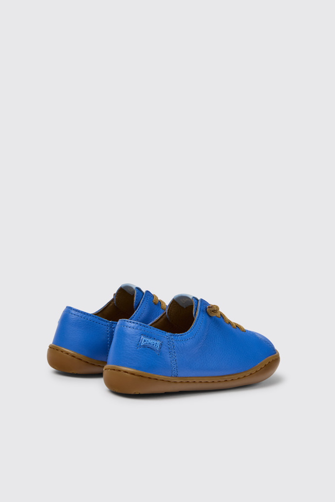 Back view of Peu Blue leather shoes for kids