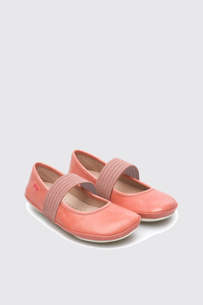 Front view of Right Pink Ballerinas for Kids