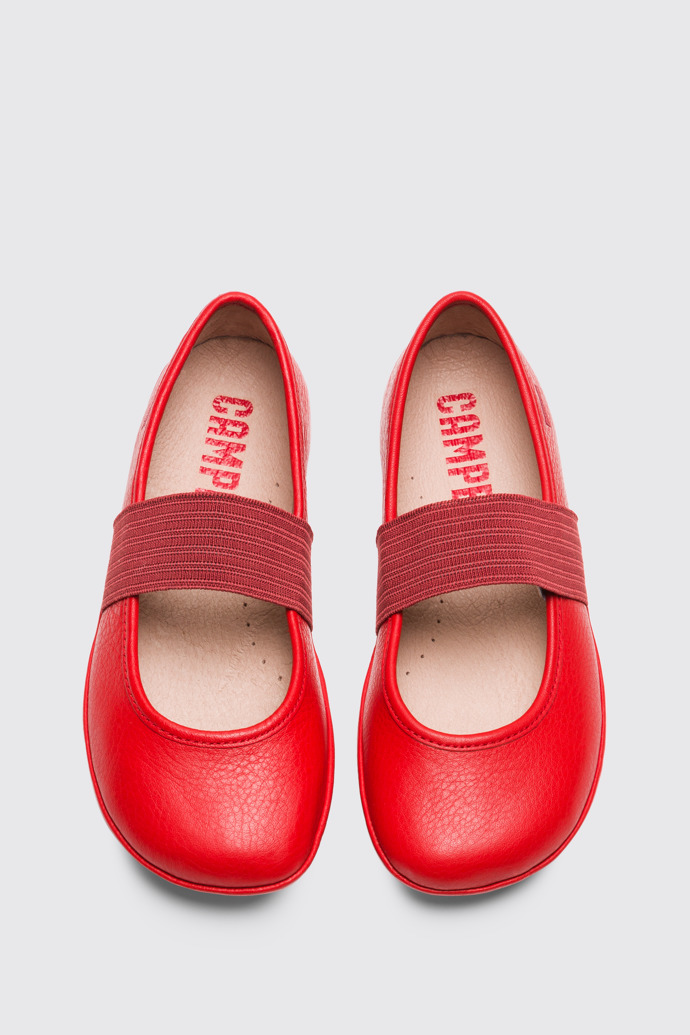 Overhead view of Right Red Ballerinas for Kids