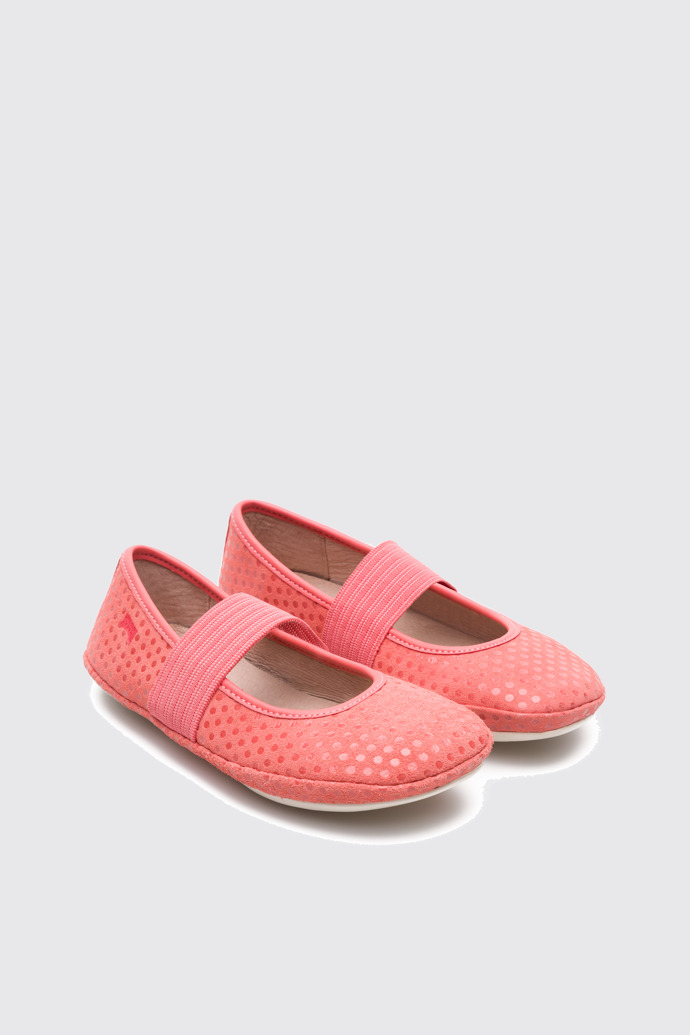 Front view of Right Pink Ballerinas for Kids