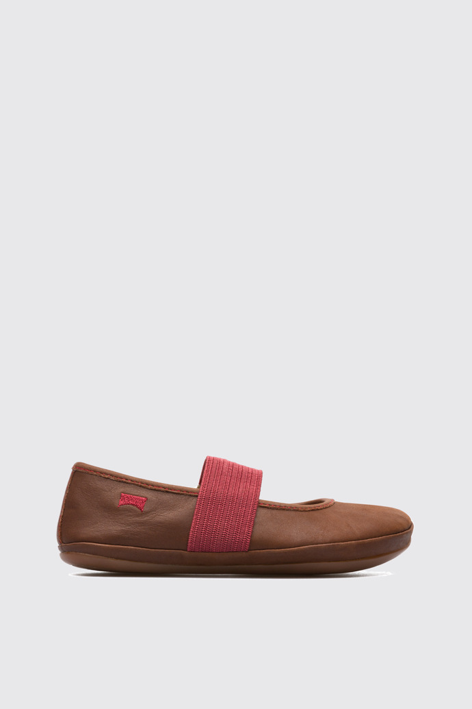 Side view of Right Brown Ballerinas for Kids