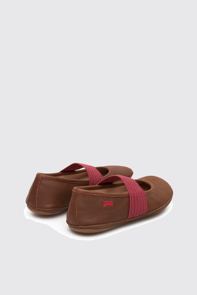 Back view of Right Brown Ballerinas for Kids