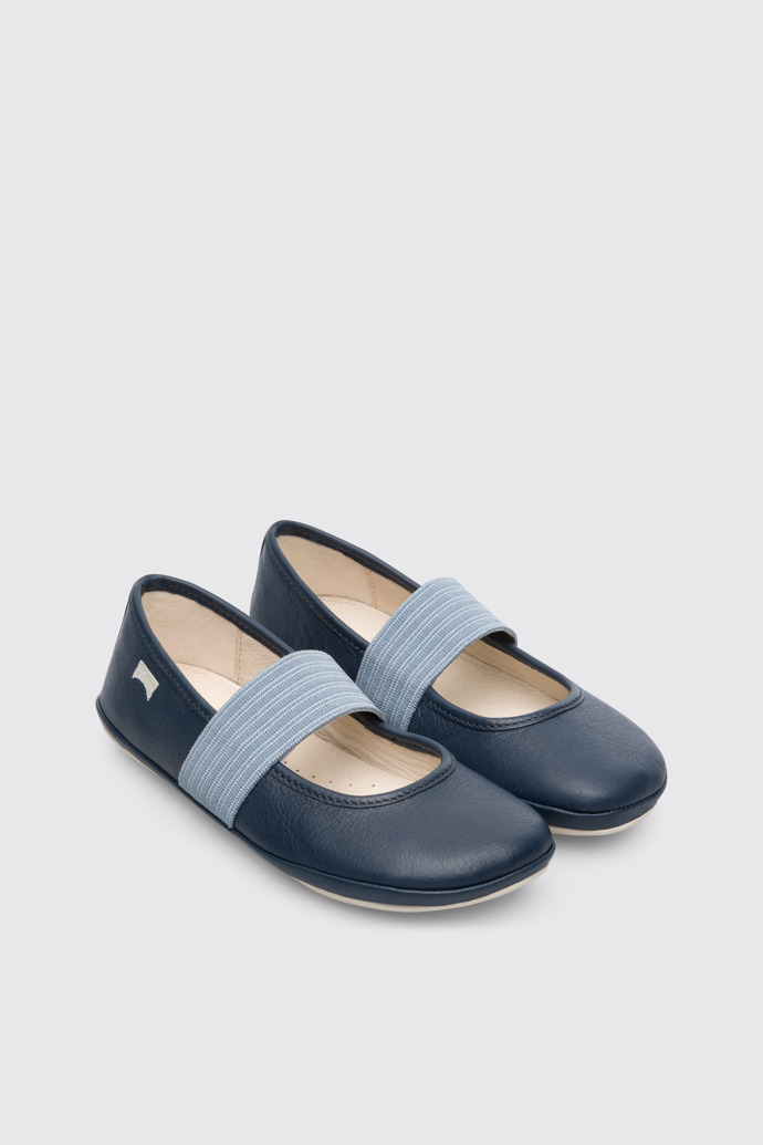 Front view of Right Blue Ballerinas for Kids
