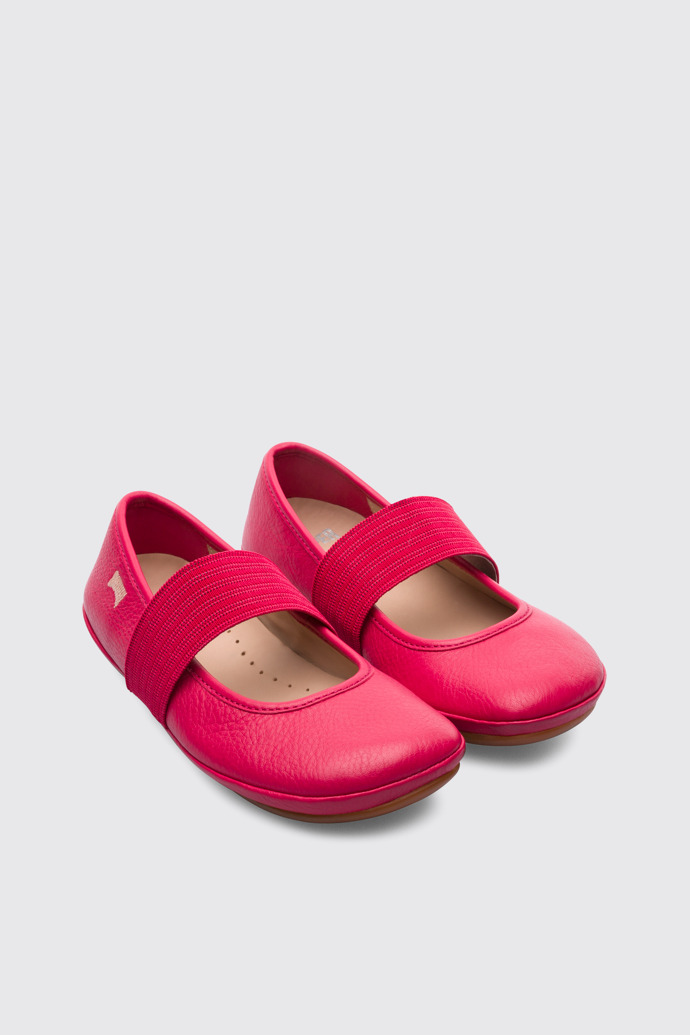 Front view of Right Pink Ballerinas for Kids