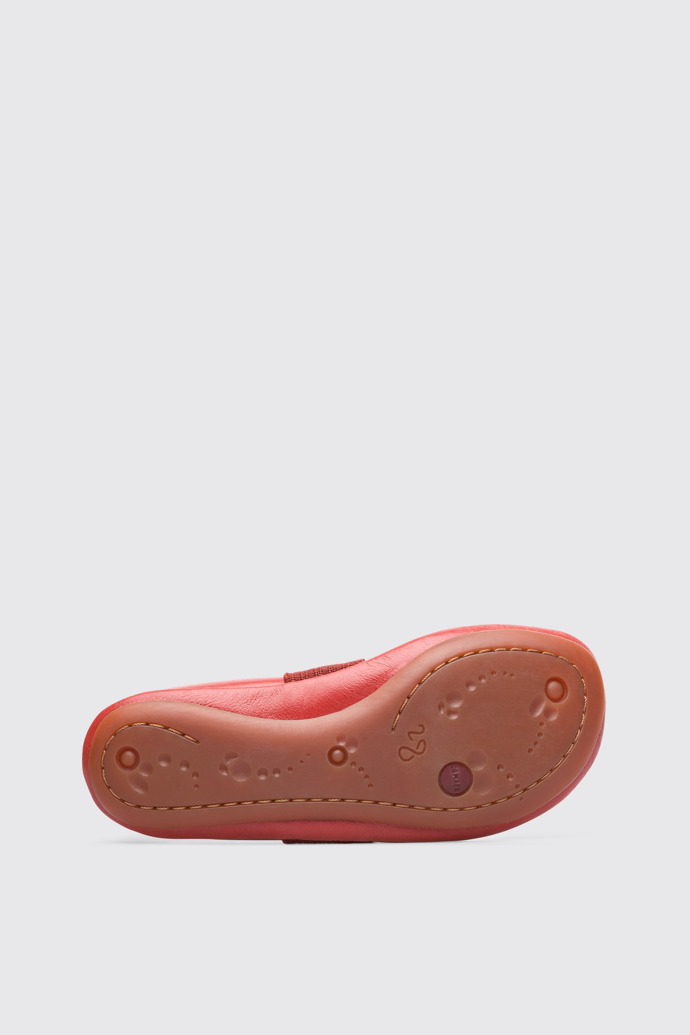The sole of Right Red ballerina shoe for girls