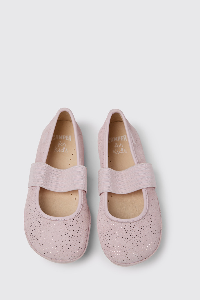 Right Balerinas rosas de nubuck para niña con efecto brillo